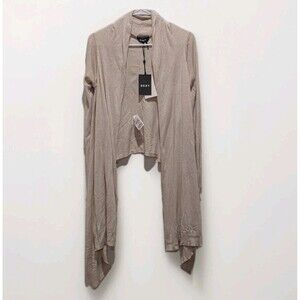 DKNY Size XS/S Oatmeal Convertible Cozy Open Front Cardigan nWT